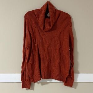 Cambridge Dry Goods Rust Cowl Neck Sweater